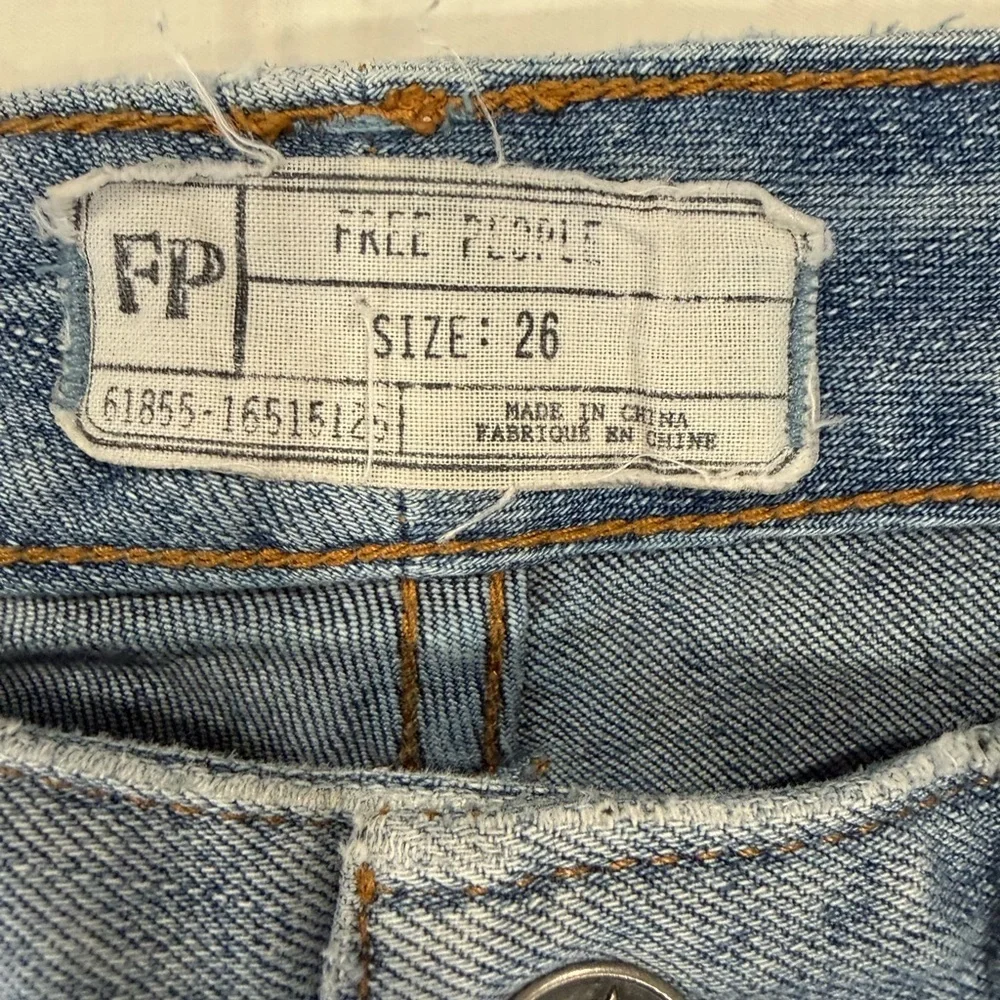 Free People Men's Patchwork Straight Jeans in Mixed Blue Denim